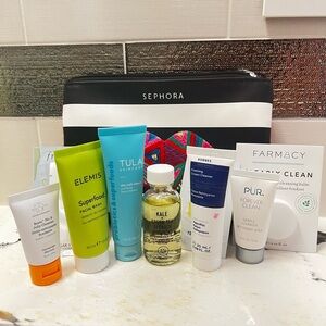 Facial Cleanser 10 Piece Bundle in Sephora Cosmetic Bag
